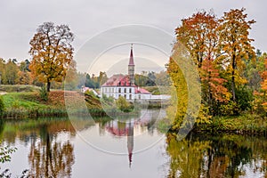 Priory Palace and Park in Gatchina town