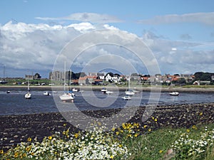 The Priory and village, Holy Island