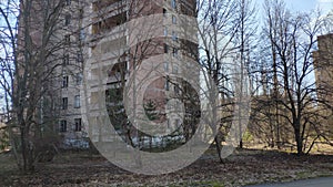 Pripyat Town, Chernobyl Exclusion Zone. Chernobyl nuclear accident occurred on 26 April 1986 apartament house