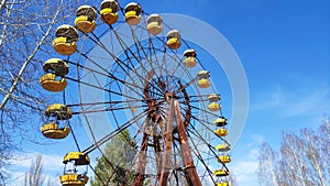 Pripyat Town, Chernobyl Exclusion Zone. Chernobyl nuclear accident occurred on 26 April 1986 ferry ride dvil wheel