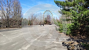 Pripyat Town, Chernobyl Exclusion Zone. Chernobyl nuclear accident occurred on 26 April 1986 ferry wheel