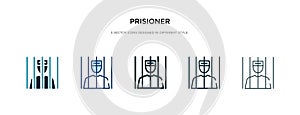 Prisioner icon in different style vector illustration. two colored and black prisioner vector icons designed in filled, outline, photo