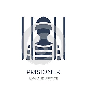 Prisioner icon. Trendy flat vector Prisioner icon on white background from law and justice collection photo