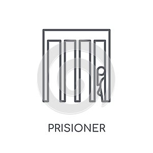Prisioner linear icon. Modern outline Prisioner logo concept on photo