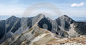 Prislop, Banikova and Pachola from Hruba kopa peak in Western Tatras mountains in Slovakia