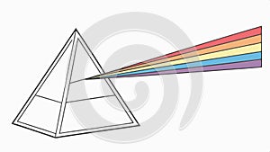 Prism dispersing light, rainbow effect and optical physics. vector design Generative AI