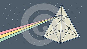Prism Refracting Light Beam Physics Vector, vector design Generative AI
