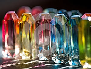 Prism refracting light creating pastel spectrum