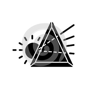 Prisma black glyph icon photo