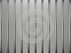 Prison bars foreground effect, isolated on transparent background. Steel Grid. EPS 10