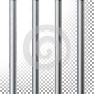 Prison Bars Isolated Vector Illustration. Transparent Background. 3D Metal Jailhouse, Prison House Grid Illustration