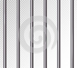 Prison Bars Vector Illustration. Transparent Background. 3D Metal Jailhouse, Prison House Grid Illustration photo