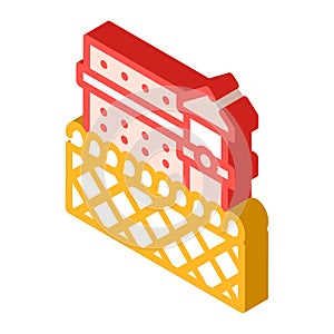 Prison building isometric icon vector illustration isolated