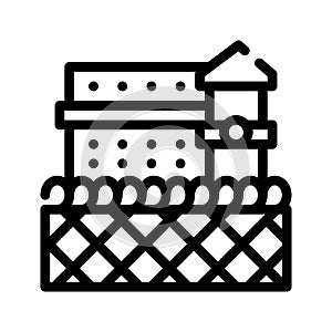 Prison building line icon vector isolated illustration