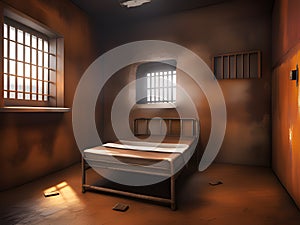 a prison cell in the bed