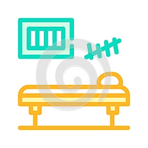 Prison cell with bed color icon vector illustration