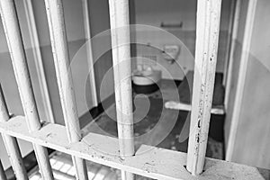 Prison Cell in Black and White