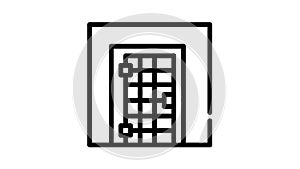 prison cell door black icon animation