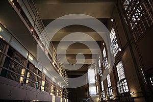 Prison cells in Alcatraz Island prison