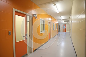 prison cells replacing classrooms in a school building