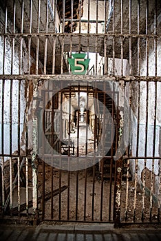 Prison corridor in disrepair