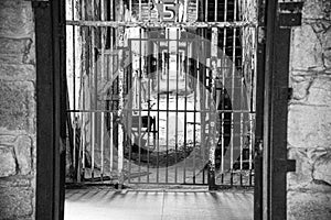 Prison corridor in disrepair