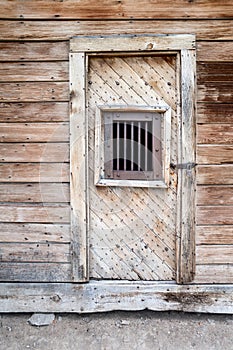 The prison door in Bodie ghost town, California