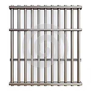 Prison iron bars on white background