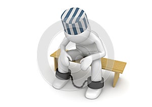 Prisoner on a bench