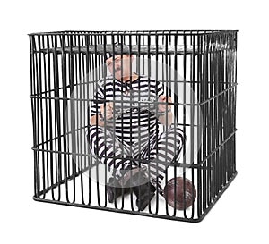 Prisoner in cage