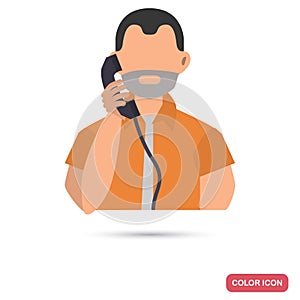 Prisoner call from prison color flat icon for web and mobile design