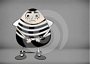 Prisoner cartoon with uniform illustration