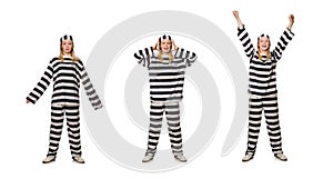 The prisoner isolated on the white background