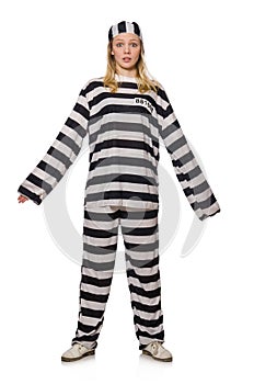 The prisoner isolated on the white background