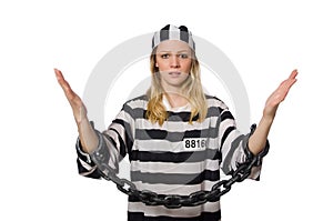 The prisoner isolated on the white background