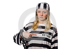 The prisoner isolated on the white background