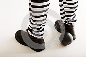 Prisoner legs with chain ball