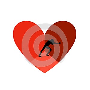 Prisoner of Love. Vector illustration in flat style.