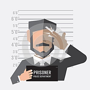 Prisoner Man Death Penalty Hand Gun Sign Concept Vector