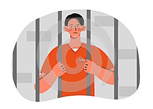 Prisoner man vector concept