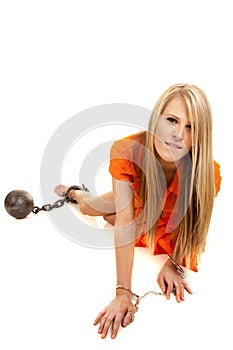 Prisoner orange ball crawl forward