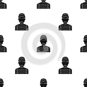 Prisoner in the prison robe. The offender is punished.Prison single icon in black style vector symbol stock illustration