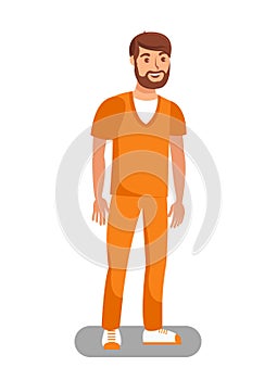 Prisoner Released on Bail Flat Vector Illustration