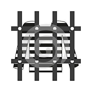 Prisoner shirt in prison grayscale icon