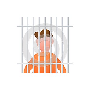 Prisoner silhouette front with police data board. Hand drawn black icon on white backdrop. Vector background