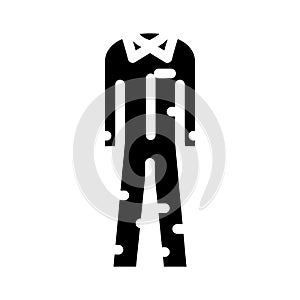 prisoner uniform crime glyph icon vector illustration