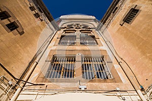 Prisoners` courtyard in Barcelona`s La Modelo prison photo