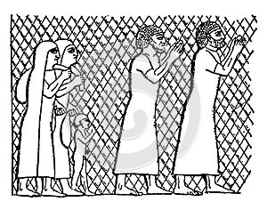 Prisoners of Lachish, vintage illustration