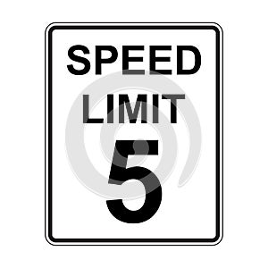 Prispeed limit 5 MPH road traffic sign icon vector for graphic design, logo, website, social media, mobile app, UI illustration
