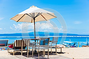 Pristine beach bathed by the Bali Sea